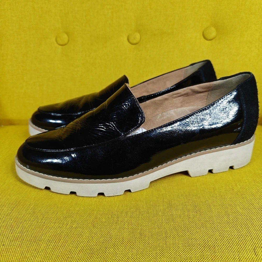 Vionic Kensley Slip On Loafer Black  Lug Sole Arch Support Comfy Women's Size 9